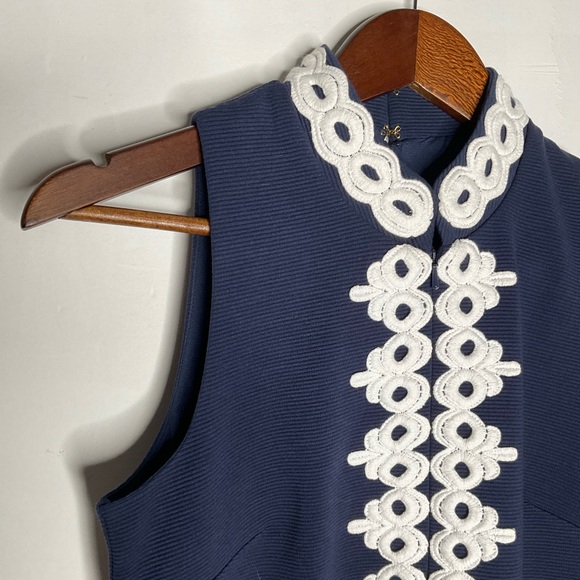 NWT Lilly Pulitzer Navy Callista High Collar Shift Dress true navy size small - Picture 7 of 14